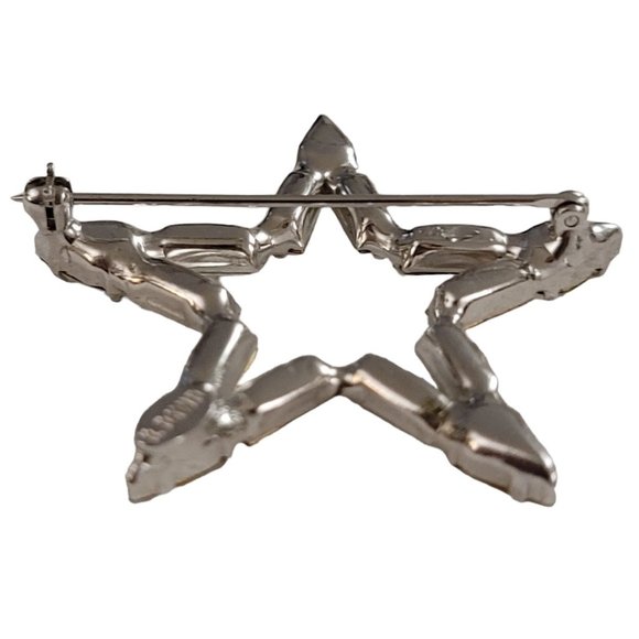 B. David Clear Prong Set Baguette Rhinestones Star Brooch Pin, Signed K988 - Picture 6 of 10